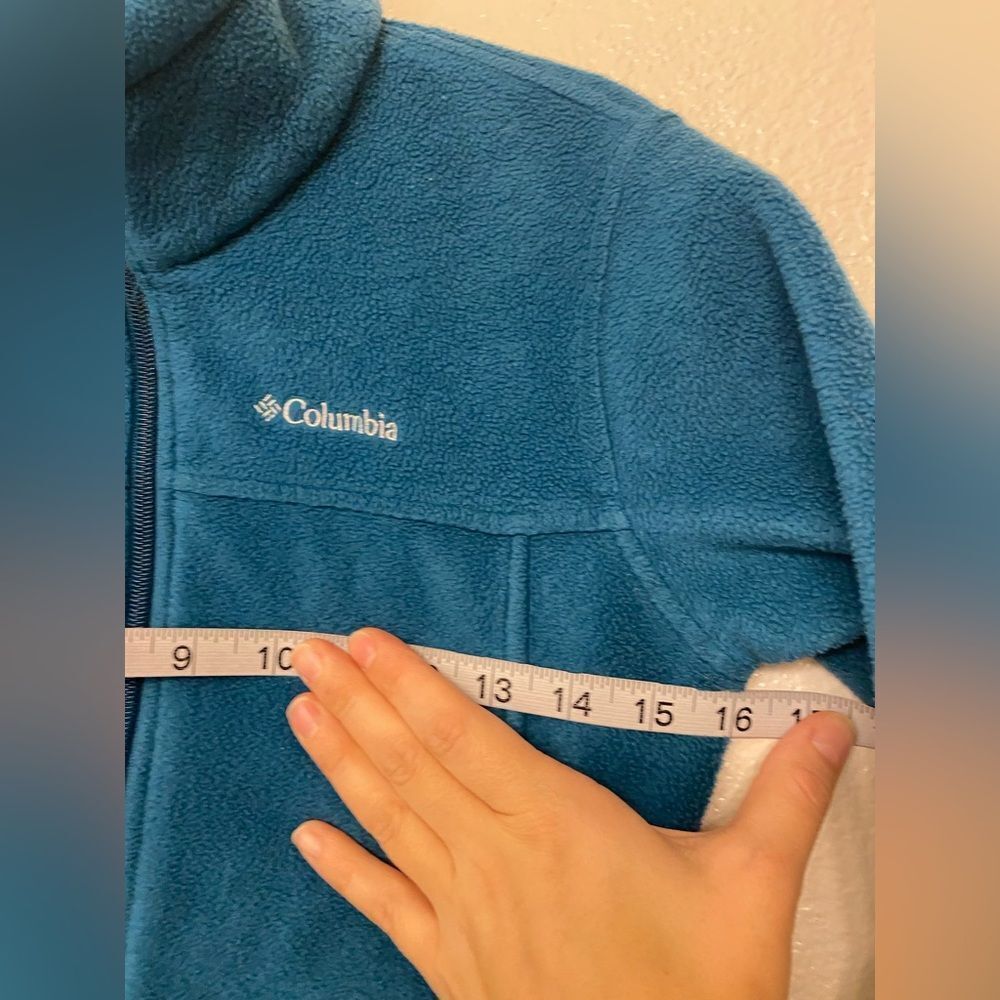 Columbia Youth Benton Springs Sweater fleece zip up jacket teal unisex M 10/12 - Picture 4 of 5